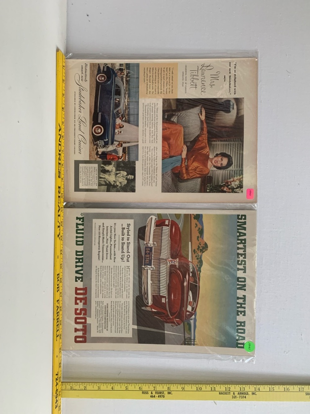 DESOTO Vintage Red and Navy Automotive Wall Art Set